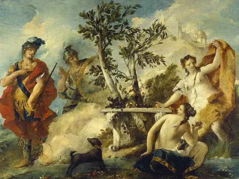 1699-Gianantonio Guardi - Carlo e Ubaldo resistono agli incantesimi delle ninfe di Armida - National Gallery of Art, Washington DC